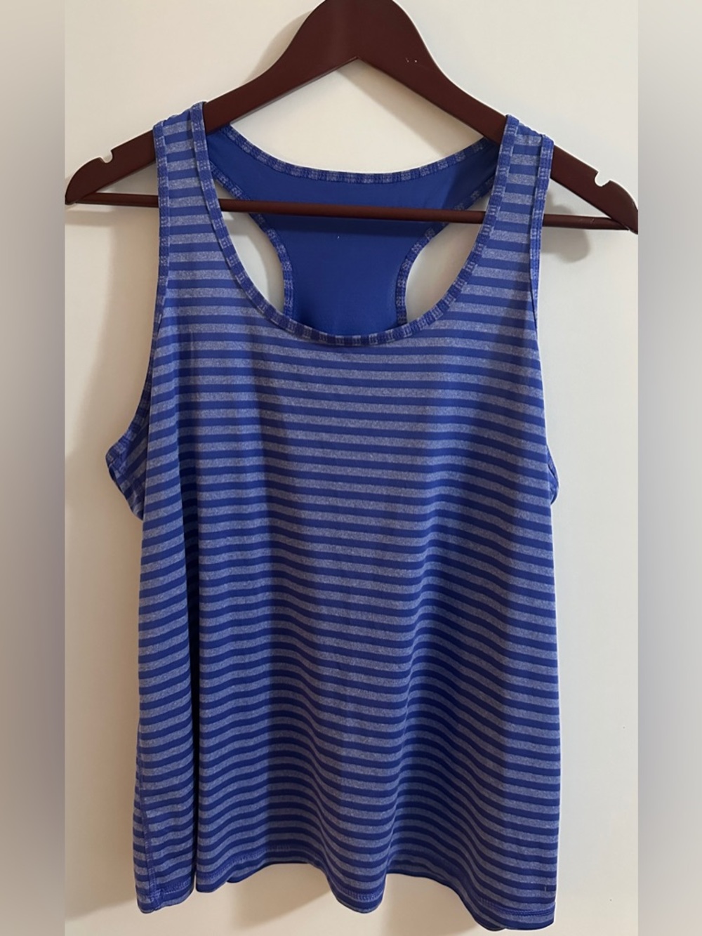 Danskin Now Blue Striped Racerback Tank